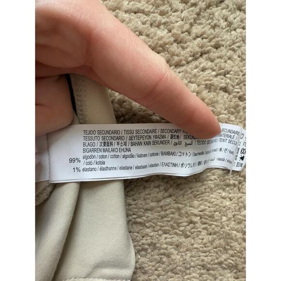 Zara Long Sleeve Quarter Zip Collar Polo Shirt Oyster White Cream Mens Large - Picture 9 of 12